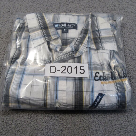 Vintage Ecko Unltd Men’s Shirt Medium White Striped Button Down Short Sleeve - Picture 12 of 12